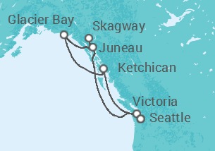 Reiseroute der Kreuzfahrt  Inside Passage (with Glacier Bay National Park) - Princess Cruises