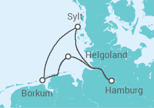 Reiseroute der Kreuzfahrt  Nordsee-Charme mit Entdeckerflair - Hapag-Lloyd Cruises