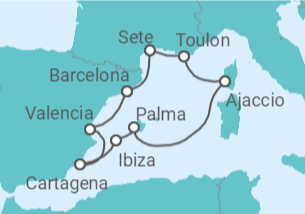 Reiseroute der Kreuzfahrt  Kreuzfahrt Mittelmeer, Sardinien, Korsika - Royal Caribbean