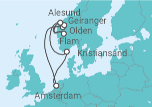 Reiseroute der Kreuzfahrt  Norwegen - Royal Caribbean