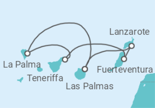 Reiseroute der Kreuzfahrt  Kanarische Inseln ab Gran Canaria - AIDA