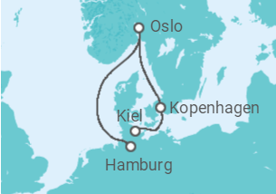 Reiseroute der Kreuzfahrt  Kurzreise mit Oslo & Kopenhagen II - Mein Schiff