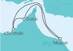 Reiseroute der Kreuzfahrt  Orient mit Oman ab Dubai 1 - AIDA
