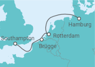 Reiseroute der Kreuzfahrt  Waterways of Hamburg, Rotterdam & Bruges - Explora Journeys