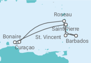 Reiseroute der Kreuzfahrt  UNESCO Treasures Below and Above the Caribbean Sea - Explora Journeys