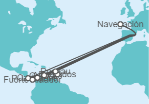 Reiseroute der Kreuzfahrt  Panama Canal Passage - Explora Journeys
