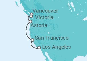 Reiseroute der Kreuzfahrt  Sybaritic Cities & Pacific Northwest Coves - Explora Journeys