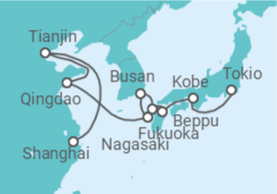 Reiseroute der Kreuzfahrt  Willkommen in den Ländern des Lächelns - Hapag-Lloyd Cruises
