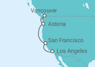 Reiseroute der Kreuzfahrt  USA - Explora Journeys