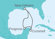 Reiseroute der Kreuzfahrt  WESTERN CARIBBEAN CRUISE - Carnival Cruise Line