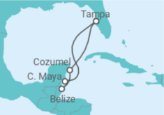 Reiseroute der Kreuzfahrt  WESTERN CARIBBEAN CRUISE - Carnival Cruise Line