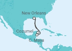 Reiseroute der Kreuzfahrt  WESTERN CARIBBEAN CRUISE - Carnival Cruise Line