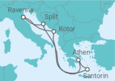 Reiseroute der Kreuzfahrt  Montenegro, Griechenland, Kroatien - Royal Caribbean