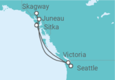 Reiseroute der Kreuzfahrt  Alaska - Royal Caribbean