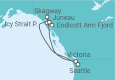 Reiseroute der Kreuzfahrt  Alaska - Royal Caribbean