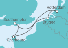 Reiseroute der Kreuzfahrt  Belgien, Niederlande, Frankreich Alles Inklusive - MSC Cruises