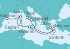 Reiseroute der Kreuzfahrt  Frankreich, Italien, Griechenland - Royal Caribbean
