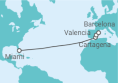 Reiseroute der Kreuzfahrt  Spanien - Royal Caribbean