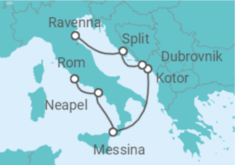 Reiseroute der Kreuzfahrt  Italien, Montenegro, Kroatien - Royal Caribbean