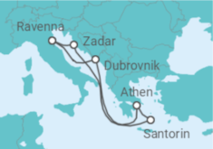 Reiseroute der Kreuzfahrt  Kroatien, Griechenland - Royal Caribbean