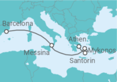 Reiseroute der Kreuzfahrt  Griechenland, Italien - Royal Caribbean