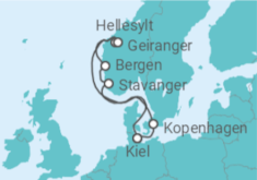 Reiseroute der Kreuzfahrt  Dänemark, Norwegen Alles Inklusive - Costa Kreuzfahrten