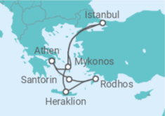 Reiseroute der Kreuzfahrt  Griechenland Alles Inklusive - Costa Kreuzfahrten