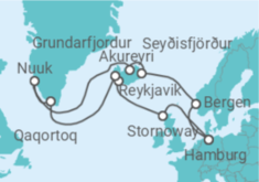 Reiseroute der Kreuzfahrt  Island, Grönland, Norwegen Alles Inklusive - Costa Kreuzfahrten