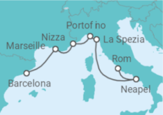 Reiseroute der Kreuzfahrt  Italien, Frankreich - Celebrity Cruises