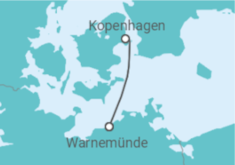 Reiseroute der Kreuzfahrt  2 Nächte - Kurze Auszeit in Kopenhagen - ab/bis Warnemünde - Mein Schiff