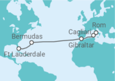 Reiseroute der Kreuzfahrt  Italien, Gibraltar, Bermudas - Celebrity Cruises