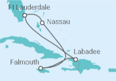 Reiseroute der Kreuzfahrt  Bahamas, Jamaika - Royal Caribbean