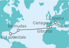 Reiseroute der Kreuzfahrt  Bermudas, Gibraltar, Spanien, Italien - Celebrity Cruises