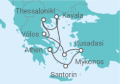 Reiseroute der Kreuzfahrt  Griechenland, Türkei - Celebrity Cruises