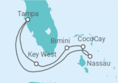 Reiseroute der Kreuzfahrt  Bahamas, USA - Royal Caribbean