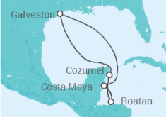 Reiseroute der Kreuzfahrt  Mexiko, Honduras - Royal Caribbean