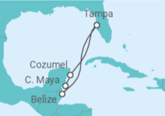 Reiseroute der Kreuzfahrt  Mexiko, Belize - Royal Caribbean