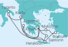 Reiseroute der Kreuzfahrt  14 Nächte - Östliches Mittelmeer intensiv - ab/bis Heraklion - Mein Schiff