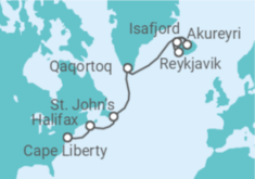 Reiseroute der Kreuzfahrt  Kanada, Island - Celebrity Cruises