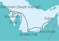 Reiseroute der Kreuzfahrt  Vereinigte Arabische Emirate - NCL Norwegian Cruise Line