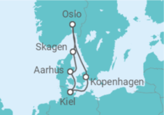 Reiseroute der Kreuzfahrt  Skandinavische Highlights ab Kiel - AIDA