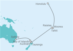 Reiseroute der Kreuzfahrt  Französisch-polynesien, Neuseeland - Celebrity Cruises