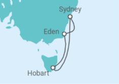 Reiseroute der Kreuzfahrt  Australien - Celebrity Cruises