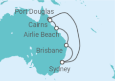 Reiseroute der Kreuzfahrt  Australien - Celebrity Cruises