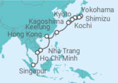 Reiseroute der Kreuzfahrt  Southeast Asia & Japan - Princess Cruises