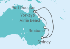 Reiseroute der Kreuzfahrt  Queensland - Princess Cruises