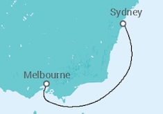 Reiseroute der Kreuzfahrt  Australia Seacation - Princess Cruises