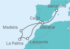 Reiseroute der Kreuzfahrt  A Journey from Barcelona to Barcelona - Explora Journeys