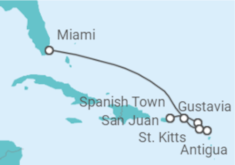 Reiseroute der Kreuzfahrt  A Journey from San Juan to Miami - Explora Journeys