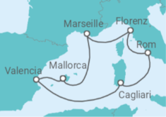 Reiseroute der Kreuzfahrt  Mittelmeer All Inclusive & Palma in der Nebensaison - MSC Cruises